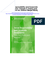 Social Responsibility and Corporate Governance Volume 2 Policy and Practice 1St Ed Edition Matjaz Mulej All Chapter