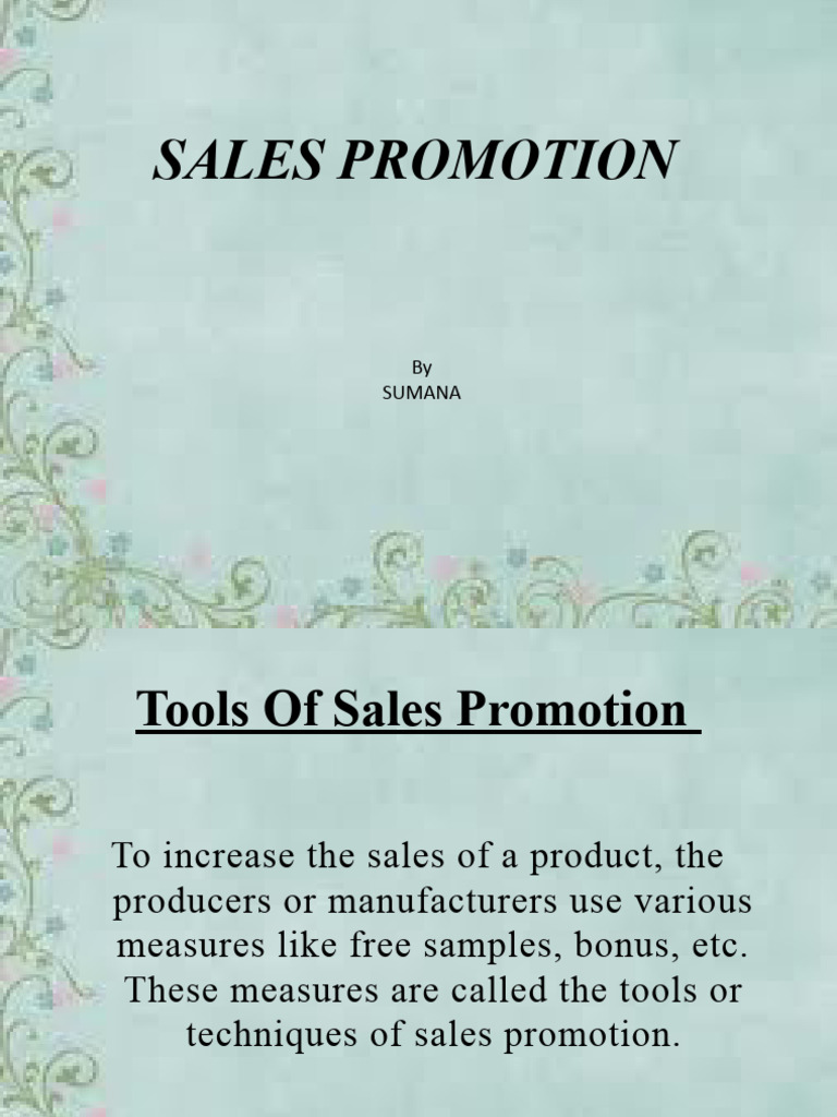 Sales Promotion Tools and Techniques | PDF | Retail | Marketing