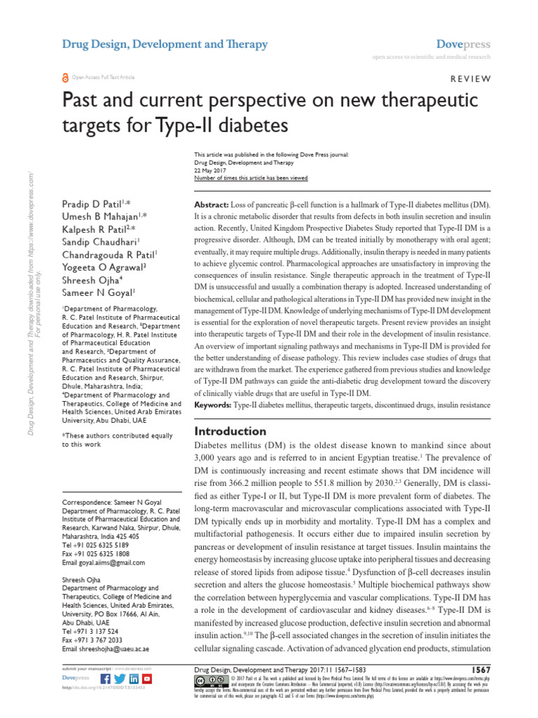 New Therapeutic Targets for Type-II Diabetes | PDF | Cell Signaling ...