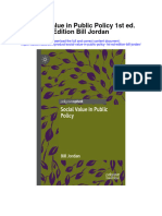 Download Social Value In Public Policy 1St Ed Edition Bill Jordan all chapter