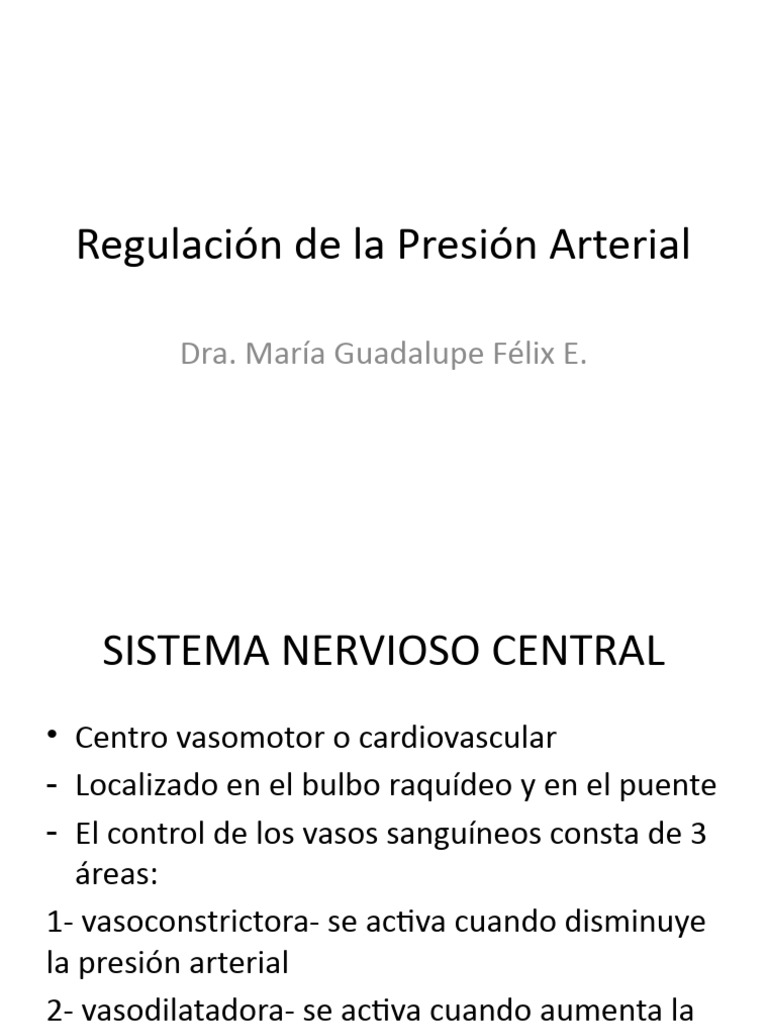 Regulación de La Presion Arterial | PDF | Corazón | Nervio vago