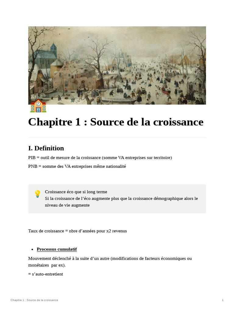 Sources et défis de la croissance économique | PDF | Croissance ...
