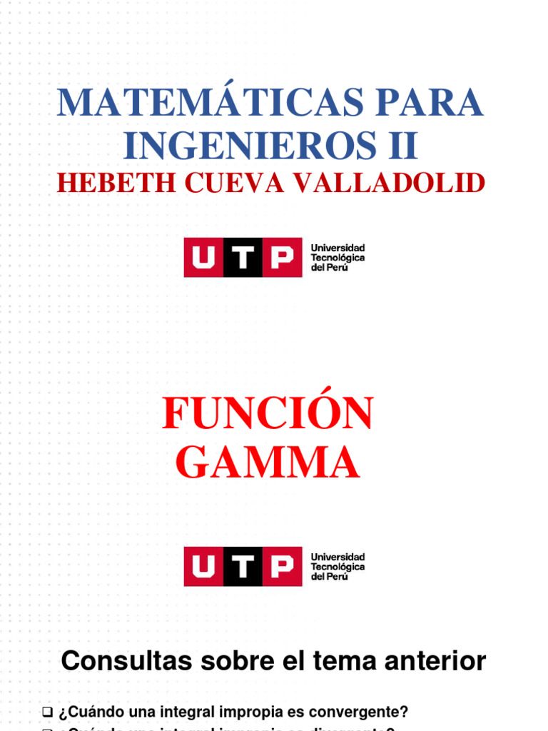 S02 S1 Función Gamma Pdf Integral Probabilidad