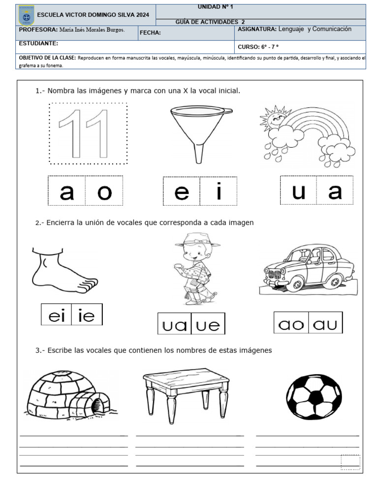 Actividades de Vocales para Niños | PDF | Artes del Lenguaje y Comunicación