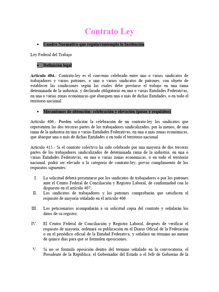 Guía sobre el Contrato Ley en México | PDF | Sindicato | Derecho laboral