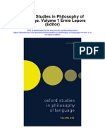 Oxford Studies in Philosophy of Language Volume 1 Ernie Lepore Editor Full Chapter