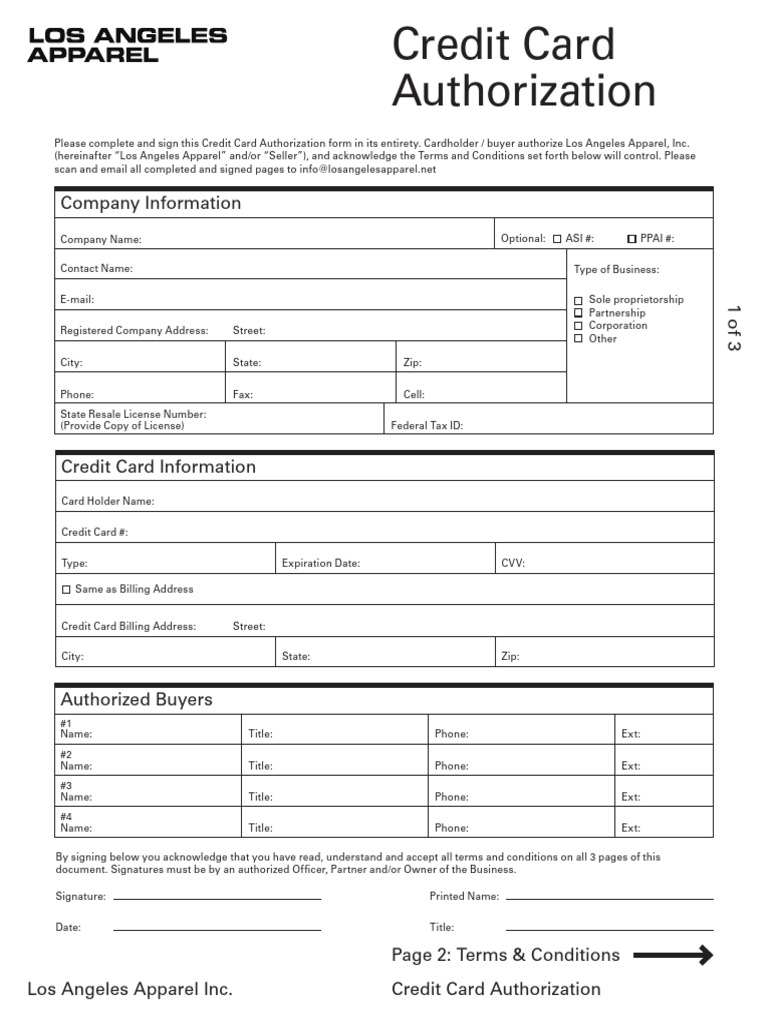 Credit Card Authorization | PDF | Guarantee | Credit Card