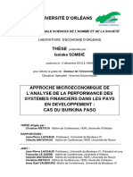 Approche Microeconomique de L'analyse de La Performance Des Systemes Financiers Dans Les Pays en Developp