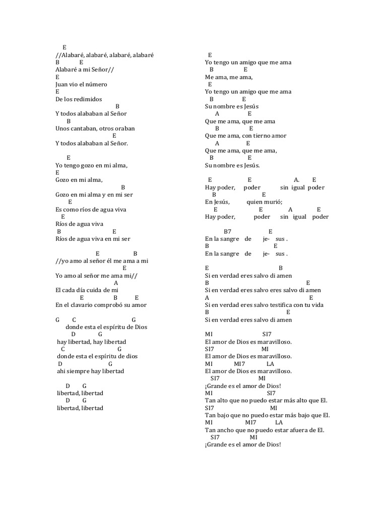 Popurri Canciones Acordes Pdf