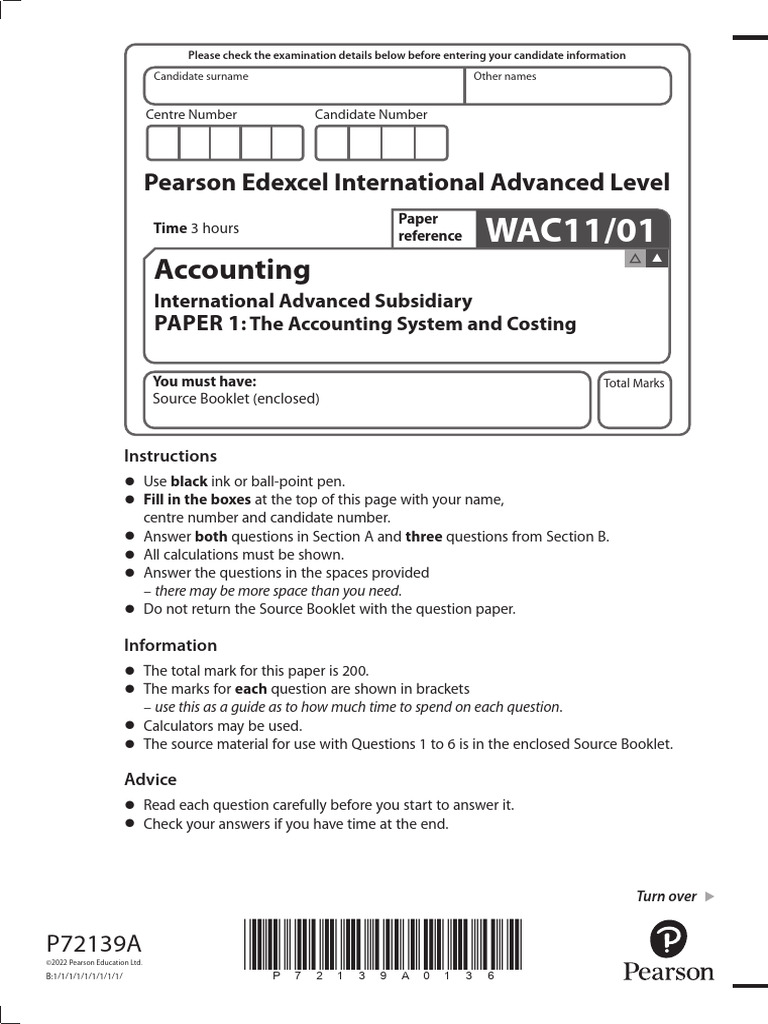 Accounting Exam Paper Instructions | PDF | Economies