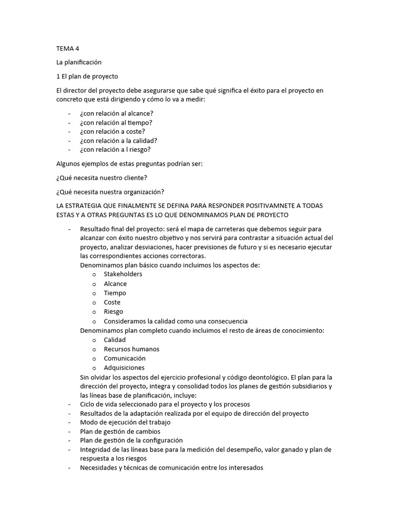 Tema 4 gesti n de proyectos unir pdf presupuesto planificaci n
