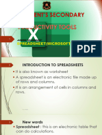 Productivity Tools (Spreadsheet (Ms Excel) )