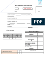 Ficha Valorativa de Educacion Fisica Primaria