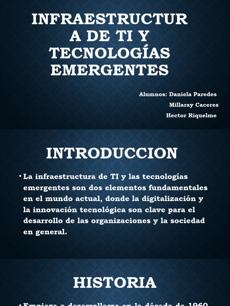 Infraestructura TI y Tecnologías Emergentes | PDF | Tecnologías de la ...