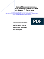 Solutions Manual To Accompany An Introduction To Numerical Methods and Analysis James F Epperson All Chapter