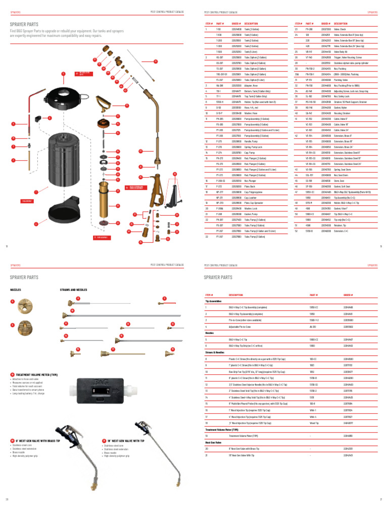B&G Sprayer Parts and Assembly Guide | PDF | Pump | Valve
