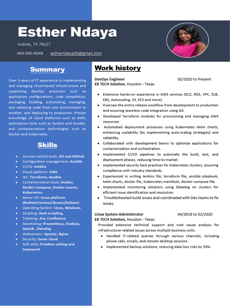 Esther CV Draft | PDF | Cloud Computing | Computer Security
