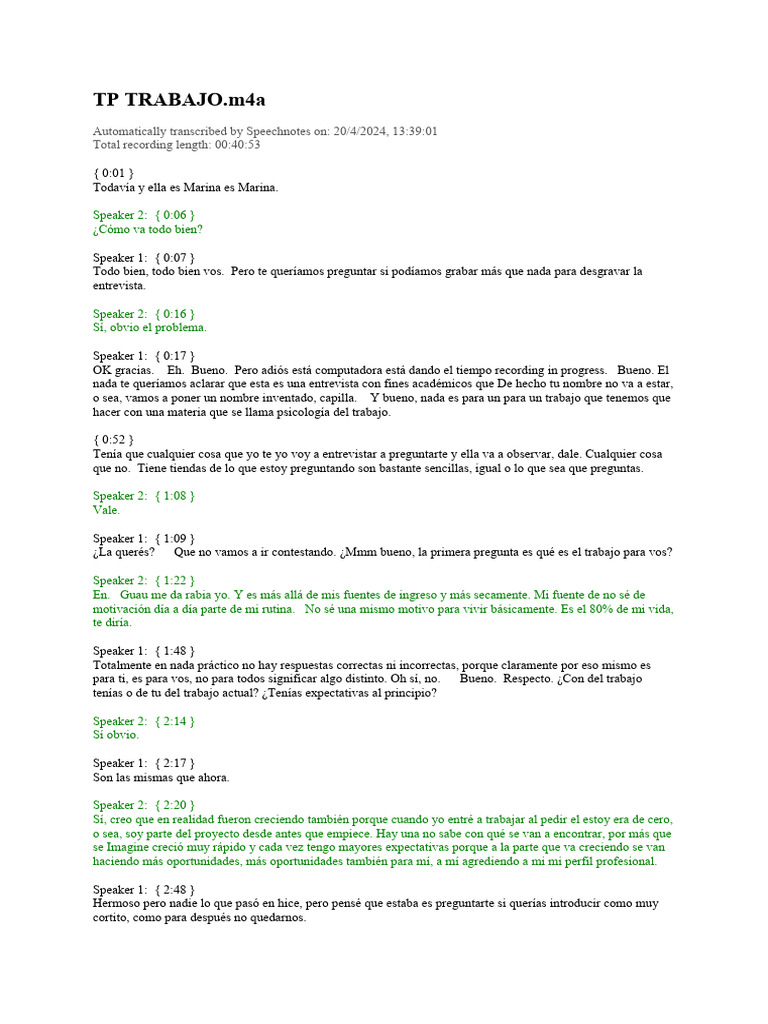 TP TRABAJO.m4a - Transcript | PDF | Creatividad