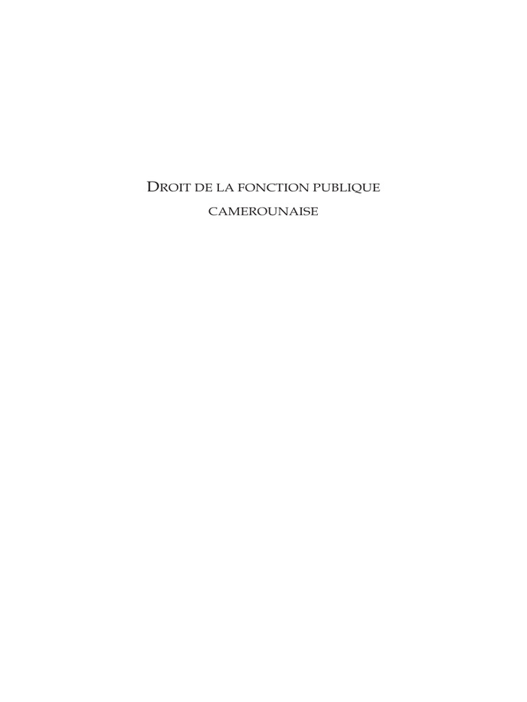 Droit de la Fonction Publique au Cameroun | PDF | Loi | Justice