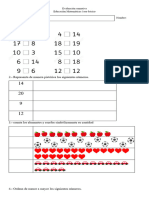 Evaluación Sumativa. Mete Numeros Hasta El 20