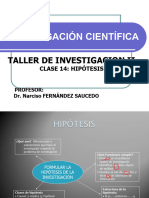 Clase 14 Taller de Investigación I. Hipótesis