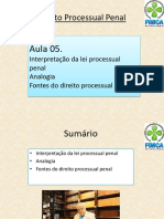 Aula 05 - Fontes, Analogia e Interpretação Da Lei Processual Penal