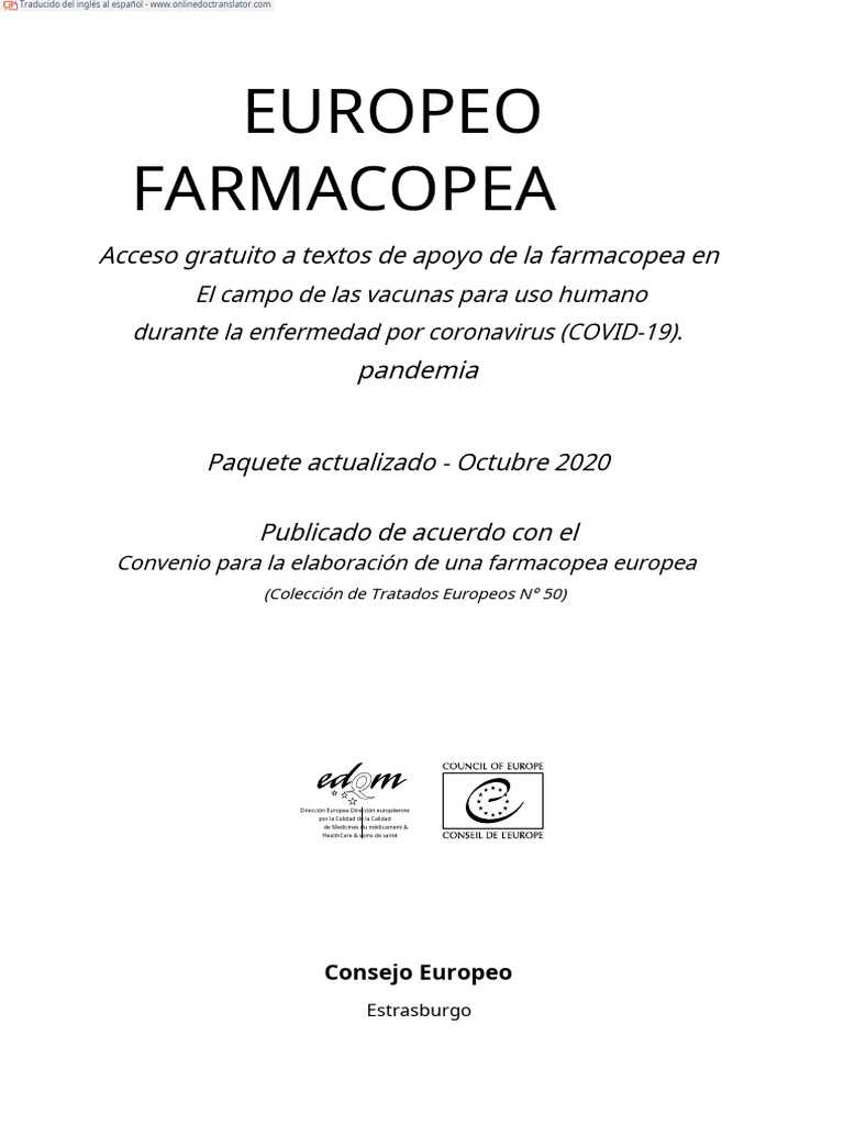 Farmacopea Europea Estándares – European Pharmacopoeia Reference ...
