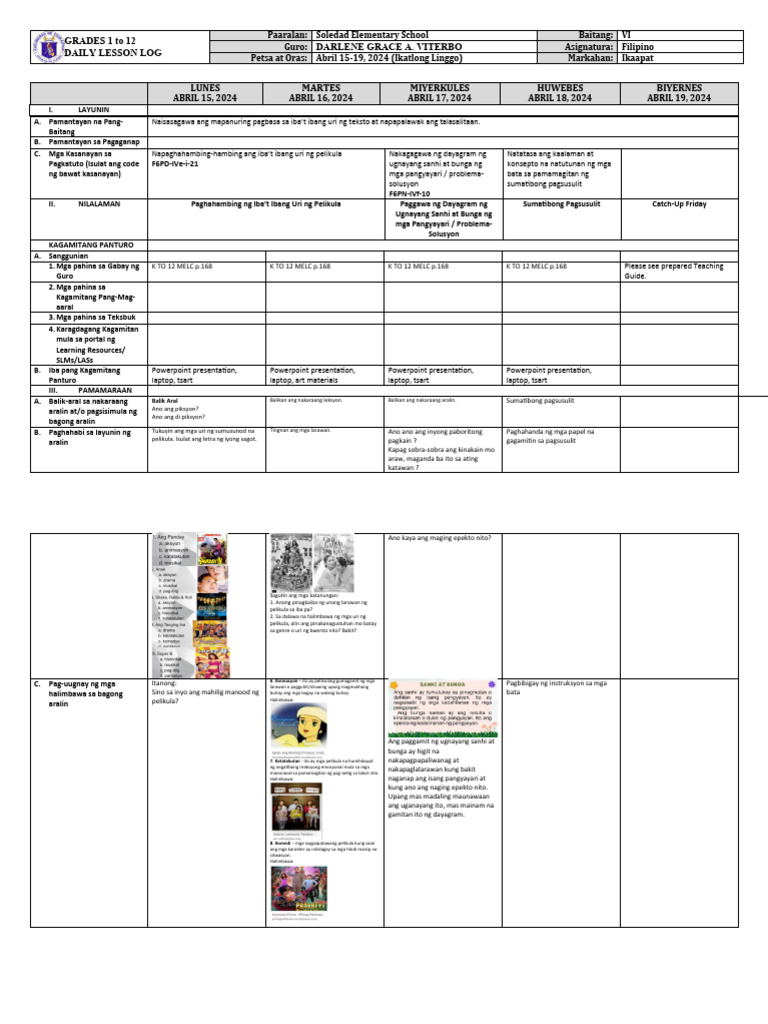 DLL in Filipino 6 Q4 W3 | PDF