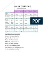 My 4H Timetable