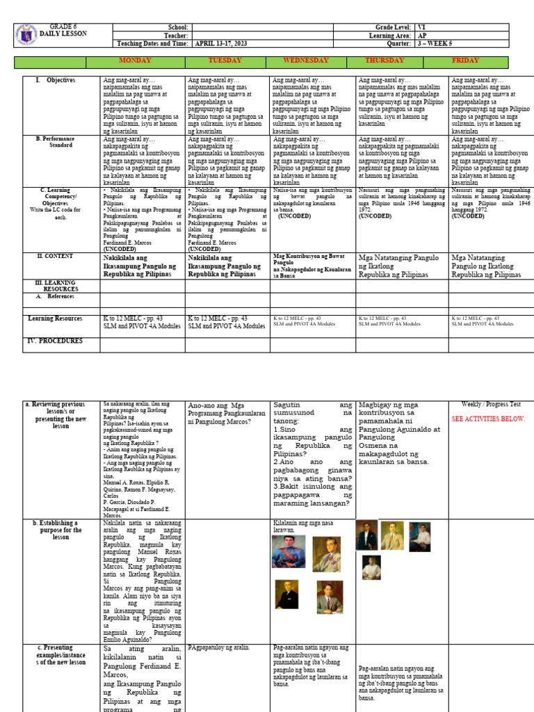 Ap6 Week 5 Q3 | PDF