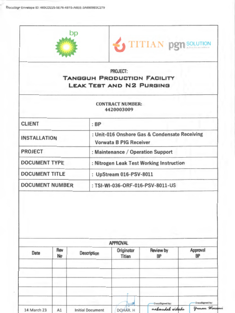 Nitrogen Leak Test Instructions for BP | PDF | Pressure | Valve