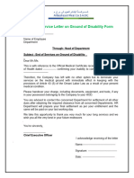 62) End of Service Letter On Ground of Disability Form 9-1-8