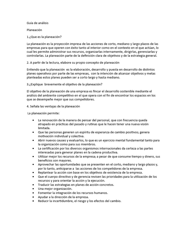 Guía Completa de Planeación Empresarial | PDF | Análisis FODA | Plan de ...