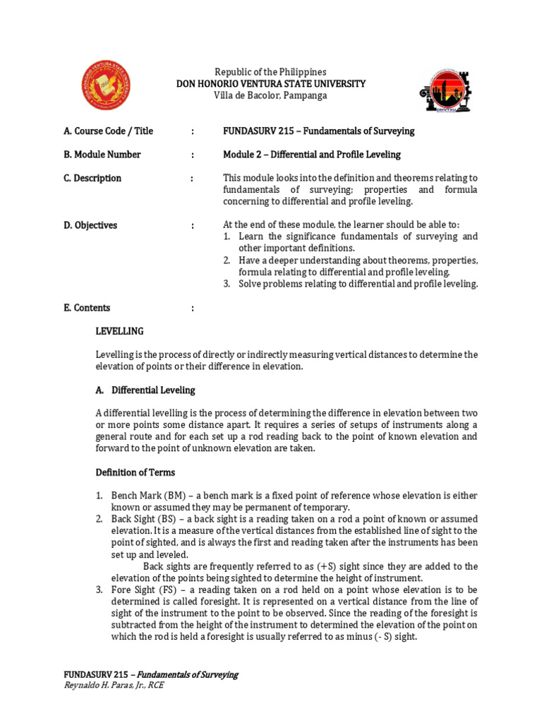 Module 3 Survey 223 Pdf Surveying