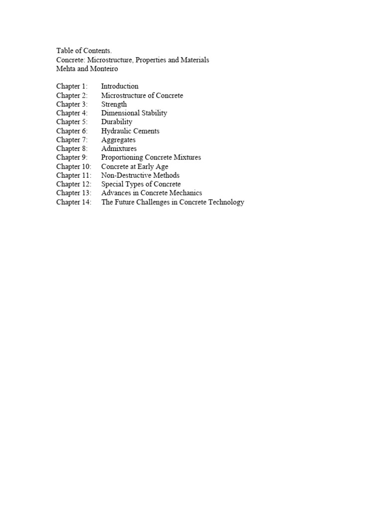 Table of Content - Mehta and Monteiro | PDF | Technology & Engineering