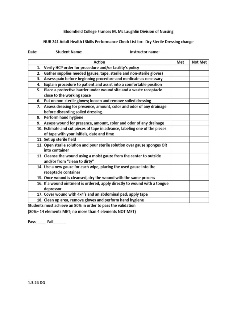 DSD Checklist | PDF