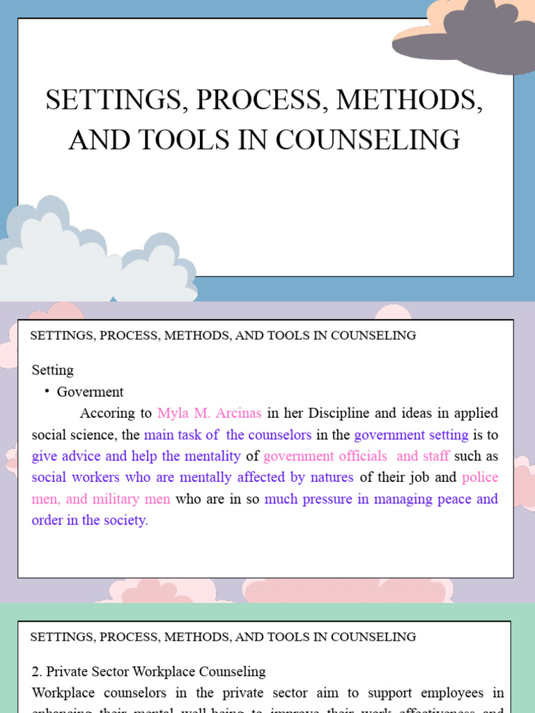 Settings Process | PDF | Counseling Psychology | Psychotherapy