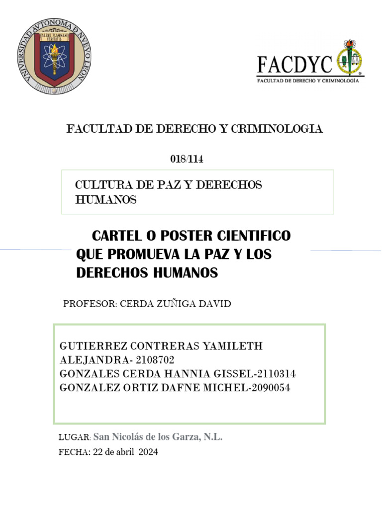 Cartel Científico sobre Cultura de Paz | PDF | Política | Historia