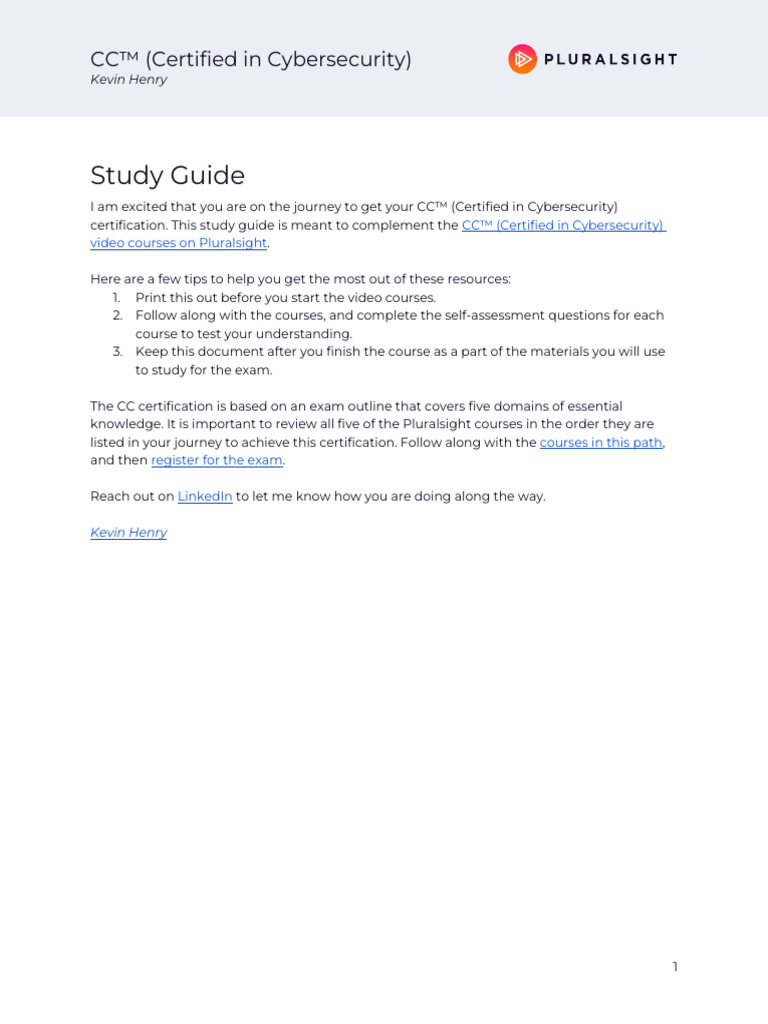 Certification Study Guide - CC by Kevin Henry | PDF | Computer Network ...