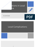 Local Anesthesia Complications