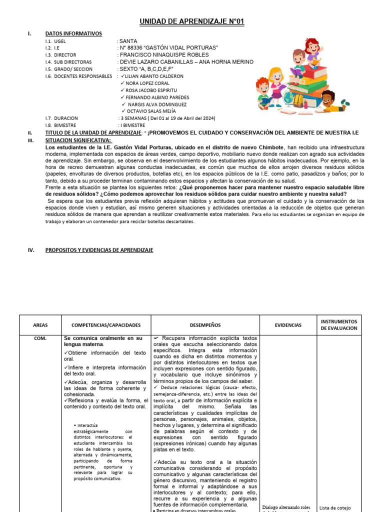 Unidad de Aprendizaje N 01 Abril | PDF | Números | Decimal