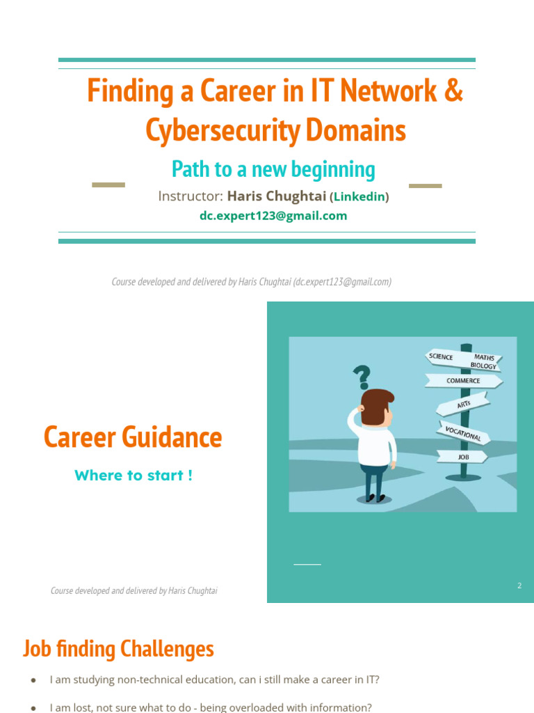 Career Path in IT & Cybersecurity | PDF | Computer Network | Cisco ...