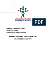 Estructura Del Contenido Del Proyecto Forativo