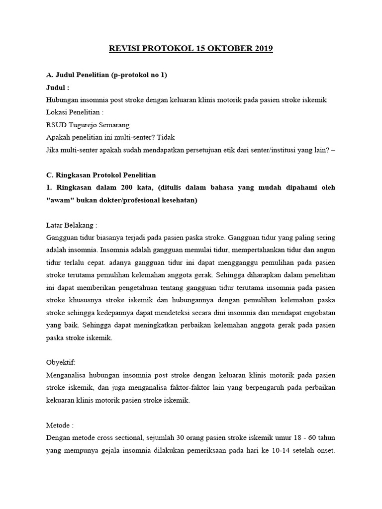 Protokol Penelitian | PDF | Pengembangan Diri | Kesehatan Holistik
