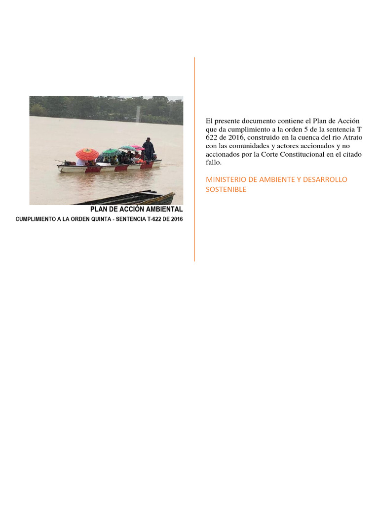 8-Plan de Accion Orden Quinta Cuenca Rio Atrato | PDF | Minería | Río
