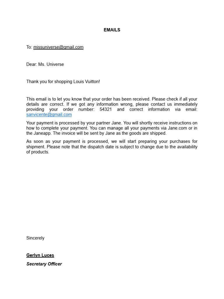 Business Correspondence Samples | PDF