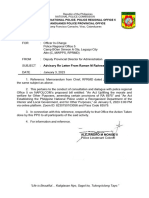 Advisory Re Letter From Ramon M Rañeses, RD, Napolcom