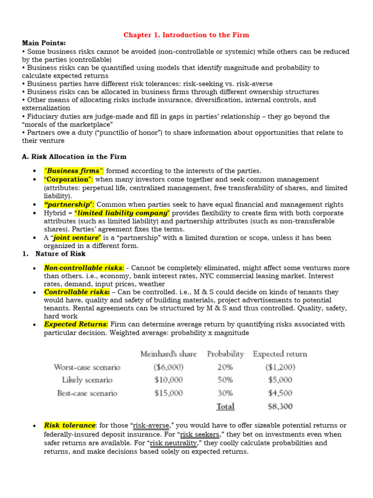 Understanding Business Risk Allocation | PDF | Law Of Agency | Legal ...