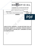 Sección Quinta Tomo Ccxiii Tepic, Nayarit 29 de Diciembre de 2023 Número: 123 Tiraje: 030