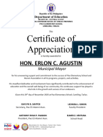 Certificate of Appreciation To Mayor